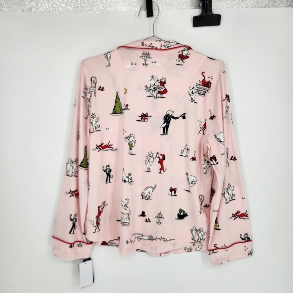 Kate Spade New York Pink Medium Notch Collar Jersey Sleep Lounge Pj Set NWT - Picture 3 of 11